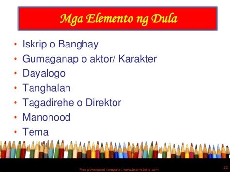 Mga Elemento ng Dula .